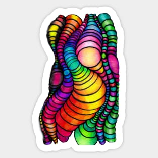 Colorful Tube Worms - Op Art Sticker